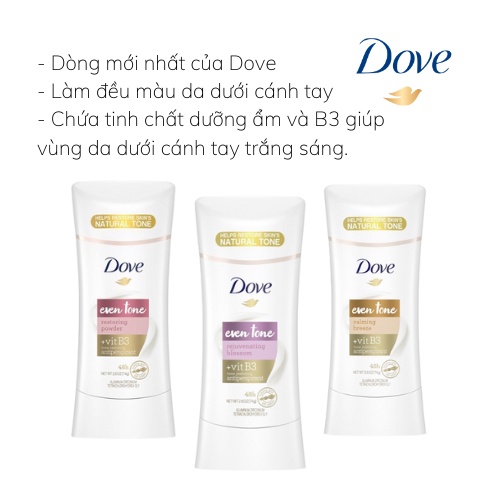 NHẬP MỸ - DOVE LĂN KHỬ MÙI KHỬ THÂM DƯỠNG TRẮNG  - MẪU MỚI NHẤT 2022