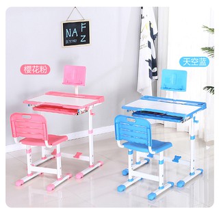 Bàn học sinh chống gù, chống cận có kê chân và móc treo đồ + Tặng kèm đèn không dây 3 chế độ