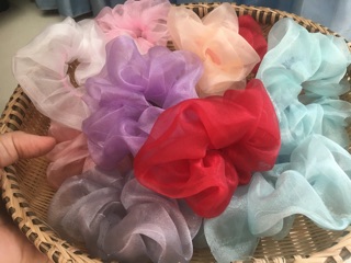 Dây cột tóc vải scrunchies voan