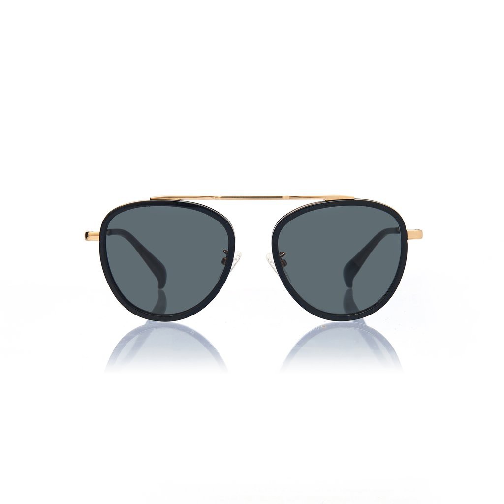Mắt Kính Thời Trang STOCKHOLM (Black And Gold Metal With Green Lens)