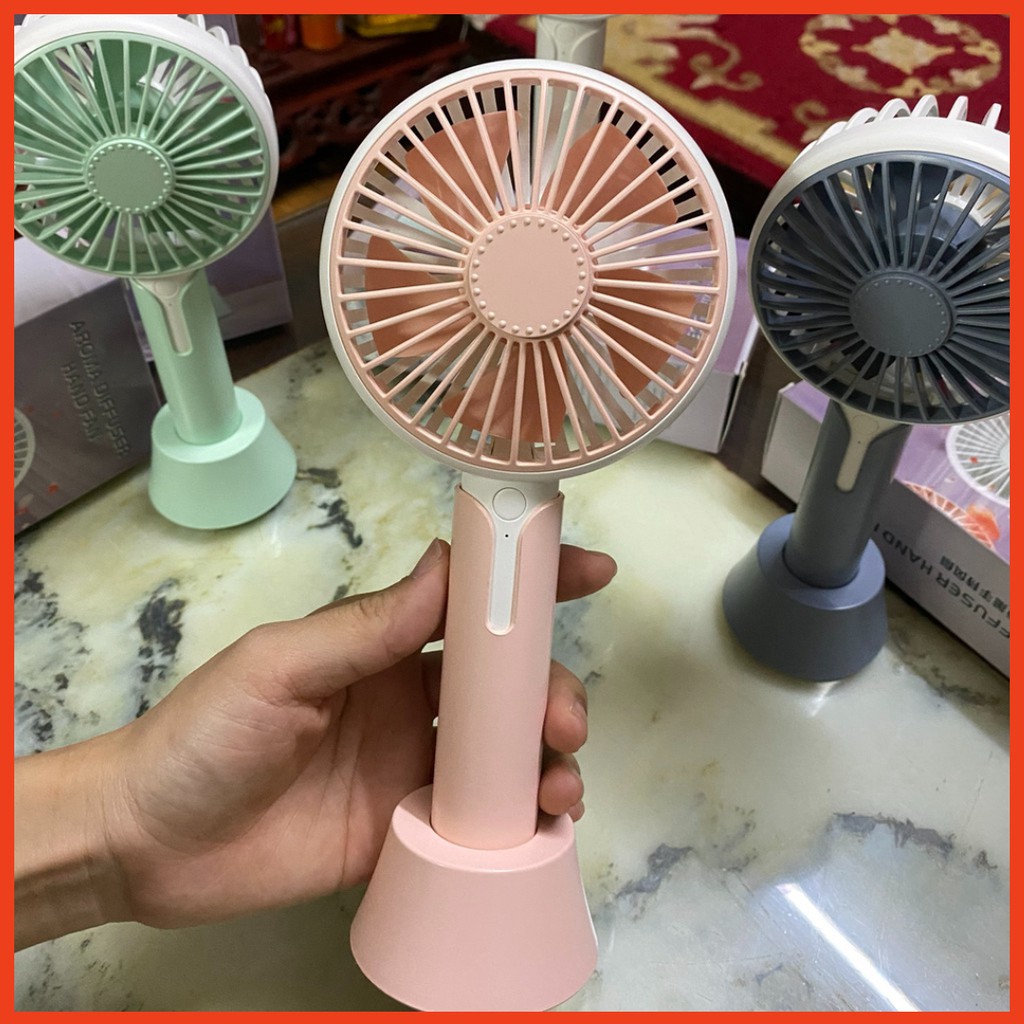 Quạt mini cầm tay khuếch tán hương thơm - Quạt mini ba cấp độ quạt mát pin khỏe - Quạt mini không ồn AROMA-F2B