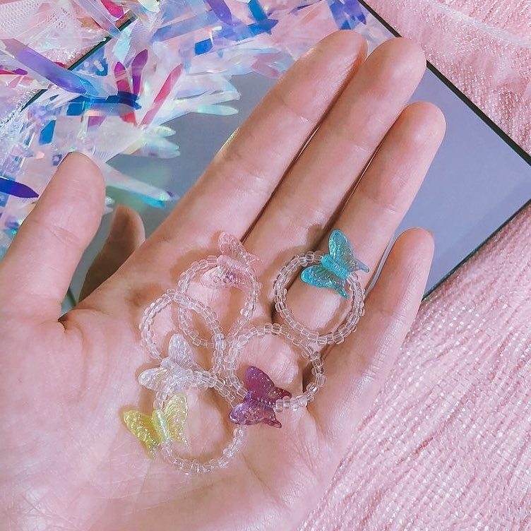 Nhẫn Cườm Bướm Nhiều Màu