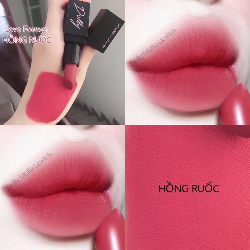 Son Môi DOLLY MATTE LIPSTICK Màu Hồng Ruốc Mềm Mịn Lâu Trôi 3.5g