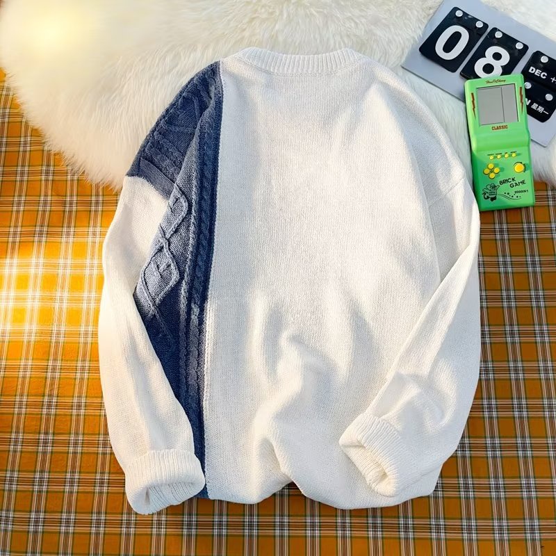 Áo sweater Dệt Kim Tay Dài Cổ Tròn Thời Trang Mùa Đông Cho Nam