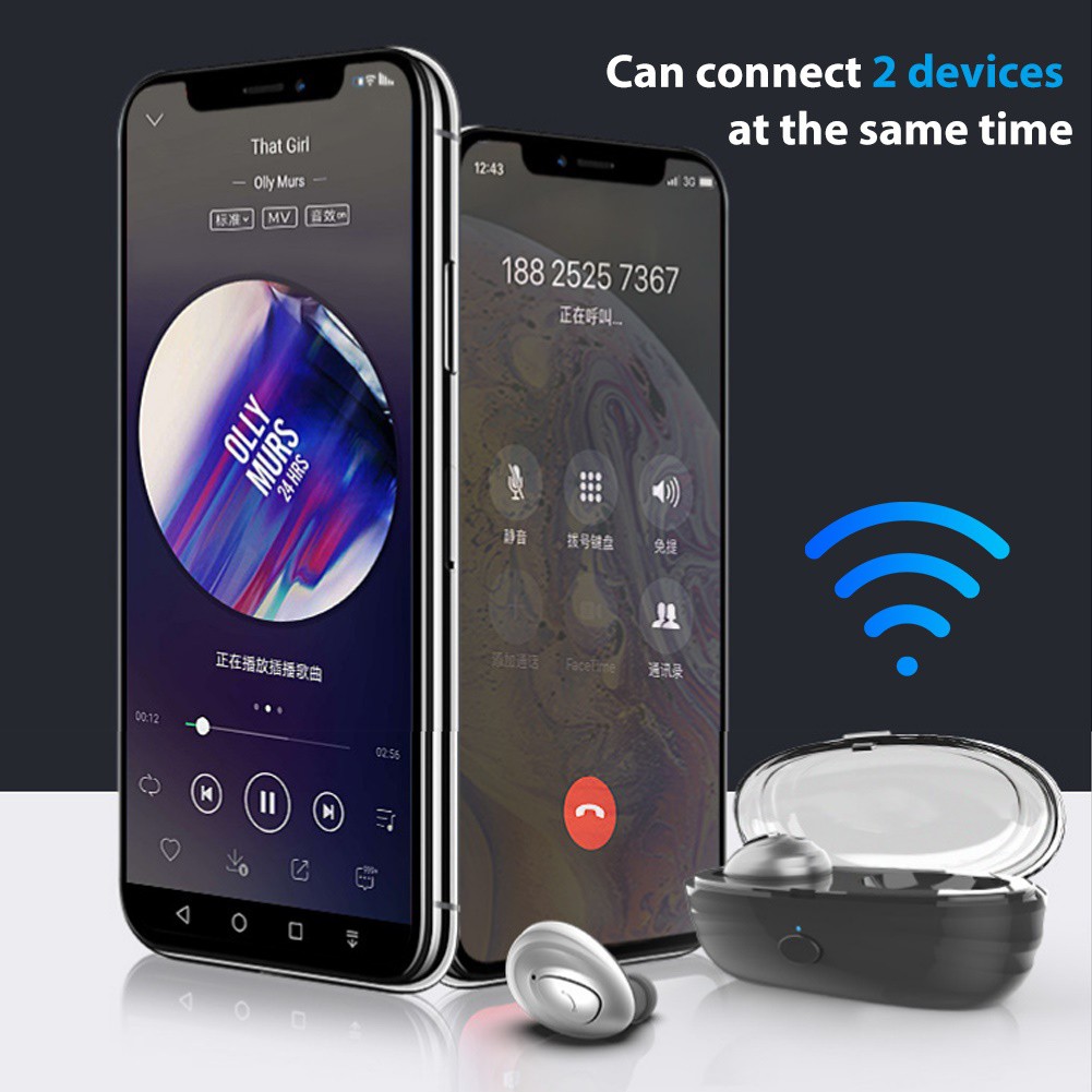 (Hàng Có Sẵn) Tai Nghe Nhét Tai Không Dây K3 Tws Kết Nối Bluetooth 5.0