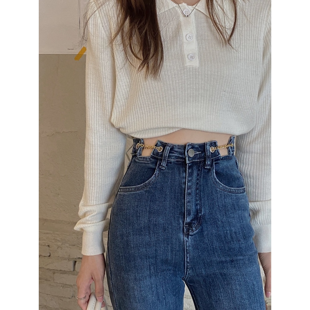 Quần Jeans ống đứng cạp cao/ Hàng cao cấp