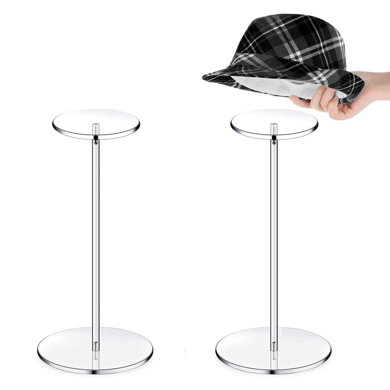 [CH *] Giá Đỡ Trưng Bày Tóc Giả / Mũ Bằng Acrylic Trong Suốt Và Đế Tròn Trưng Bày Trang Trí Nhà Cửa