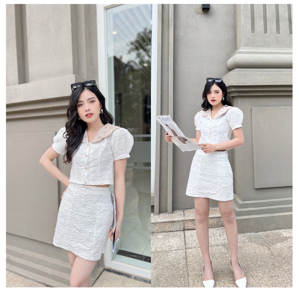 Set đồ nữ, set croptop chân váy, set croptop sang chảnh đi chơi váy đi chơi tết xinh | BigBuy360 - bigbuy360.vn