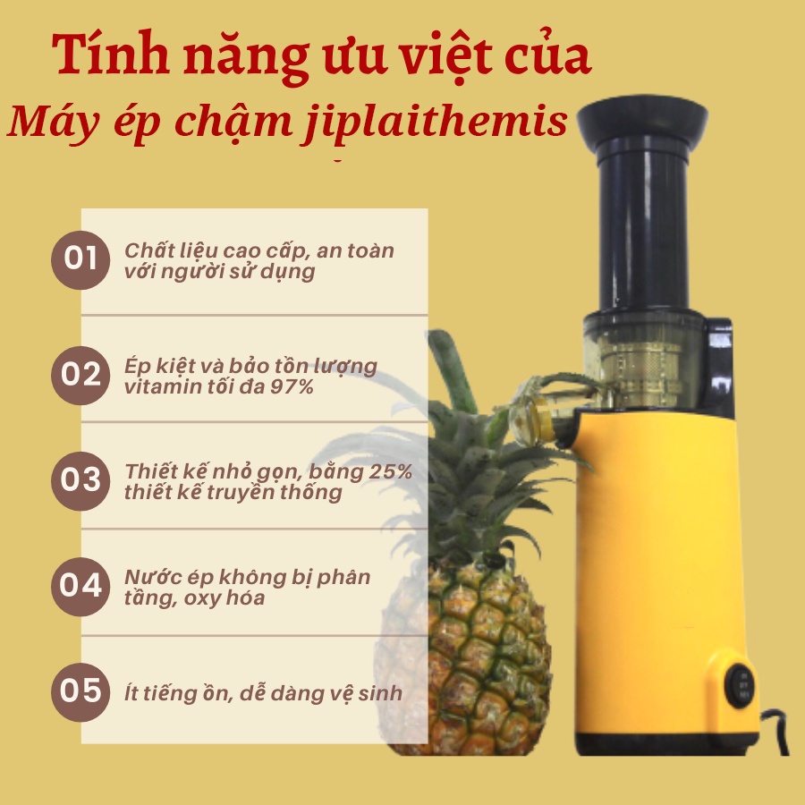 [BH 24 Tháng] Máy Ép Chậm Ép Trái Cây Rau Củ Quả  Jiplaithemis JL01, Kiệt Bã, công nghệ Mới Thái Lan - nhỏ gọn tiện lợi