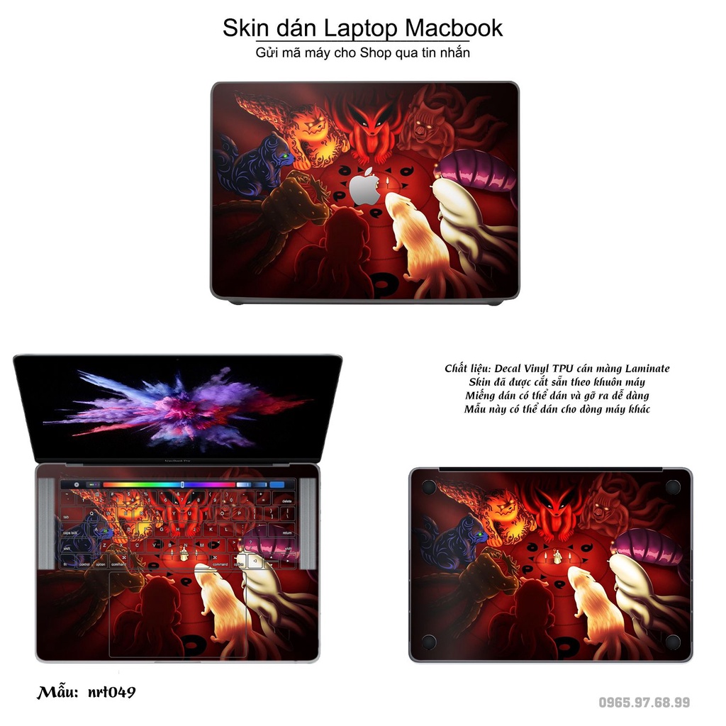 Skin dán Macbook mẫu Naruto (đã cắt sẵn, inbox mã máy cho shop)