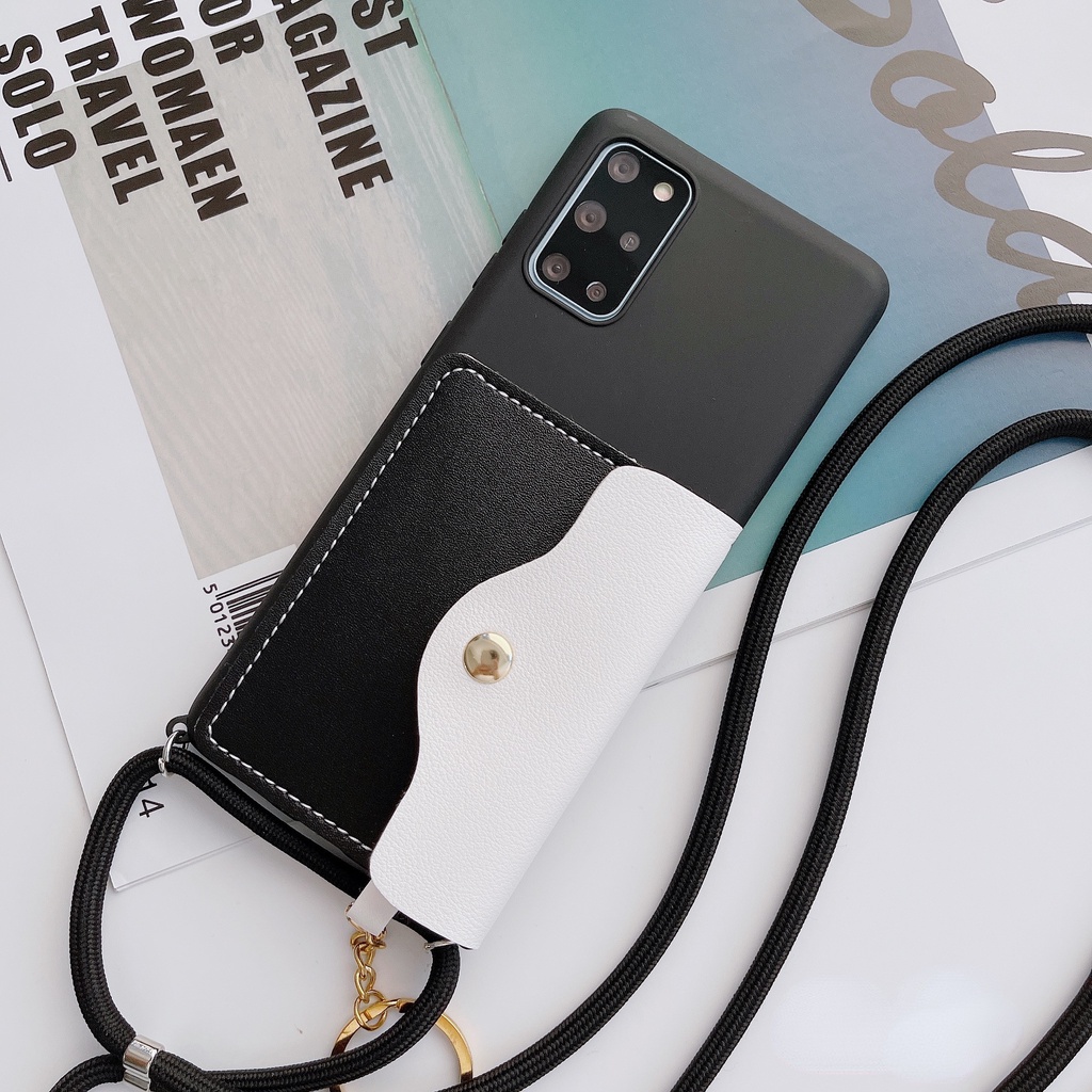 Ốp Điện Thoại Tpu Có Ví Đựng Tiền Và Dây Đeo Cho 7 8 SE 2020 7 8 PLUS X XR XS MAX 11 12 13 PRO MAX 11 12 13