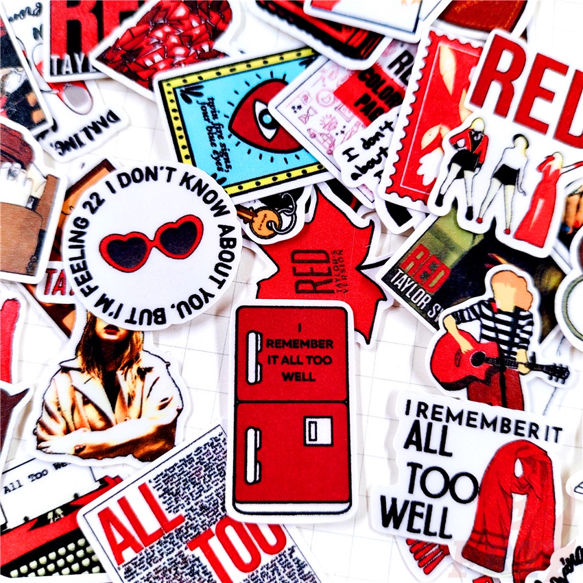 ★★★ Taylor Swift. Sticker Dán Trang Trí Sổ Tay Q-2 Mini Xinh Xắn Đáng Yêu ★★★ Set 48 Miếng Dán Trang Trí Album Thời Trang DIY