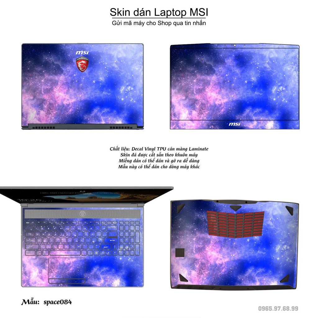 Skin dán Laptop MSI in hình không gian _nhiều mẫu 14 (inbox mã máy cho Shop)