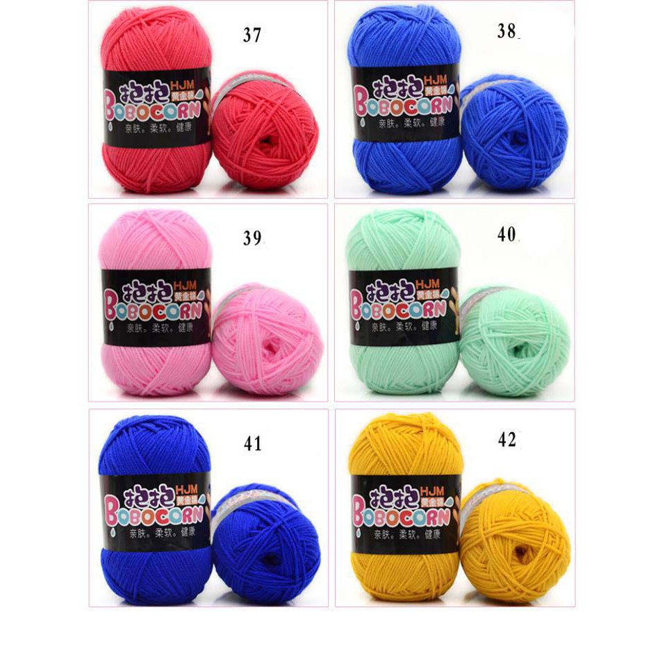 Len Milk Cotton BOBO cao cấp Sợ 2mm Mềm Mịn Khối Lượng 50gr, Dùng Đan Móc Đồ Cho Em Bé Tốt Cho Sức Khoẻ - Lylycraft