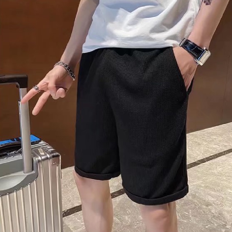 Quần Short Thể Thao Lưng Thun Ống Rộng Phong Cách Hip Hop Nhật Bản Cho Nam