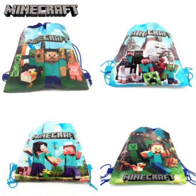 Balo Dây Rút In Họa Tiết Minecraft Cho Bé