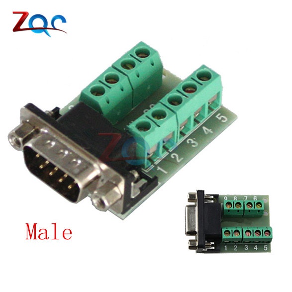 Đầu Nối Tín Hiệu Db9 Male Female Rs232 Serial To Terminal Db9