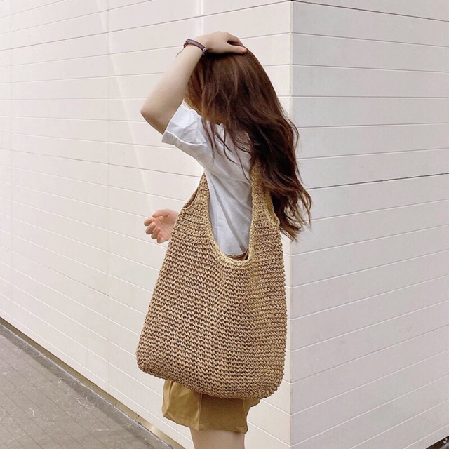 Túi cói tote size lớn siêu xinh