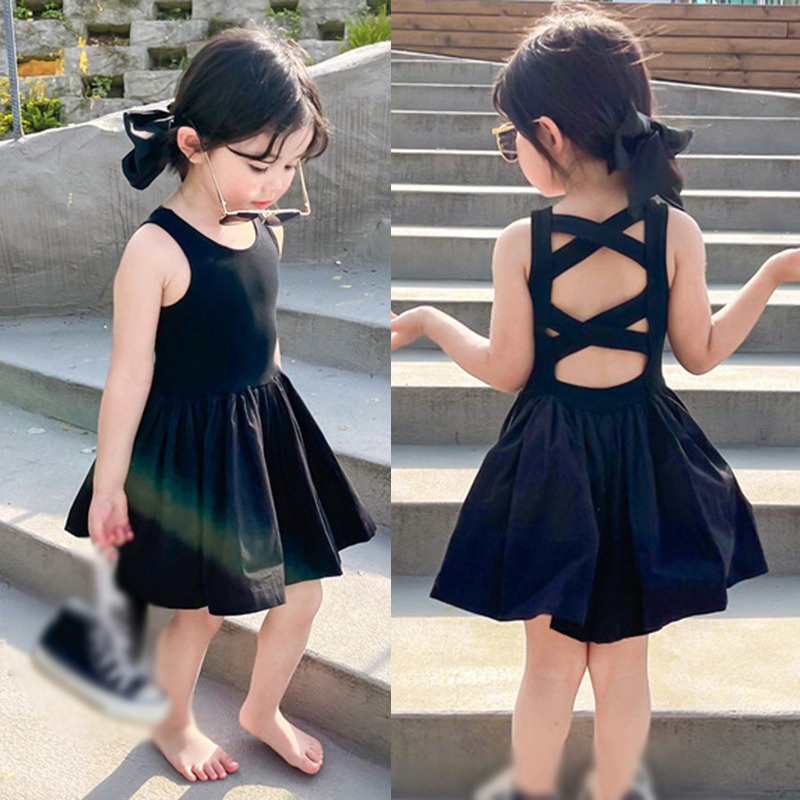 Đầm Bé Gái Đầm sát nach hở lưng thời trang cho bé gái 1-7 Tuổi
