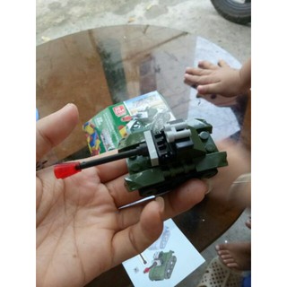 Bộ lắp ráp kiểu lego xe tăng mini