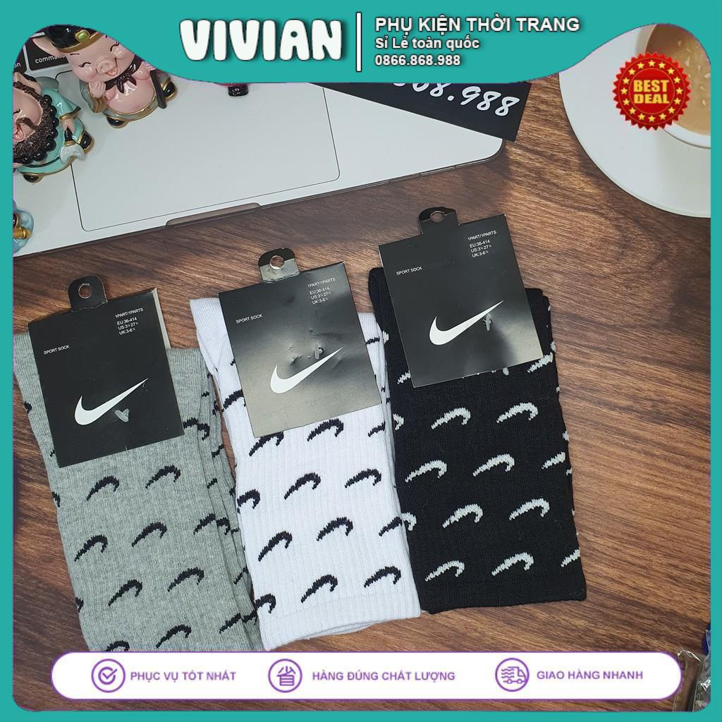 Vớ Nike cổ cao [ PHẨY LOGO ] Tất cao cổ Vintage phong cách thể thao - HÀNG HOT