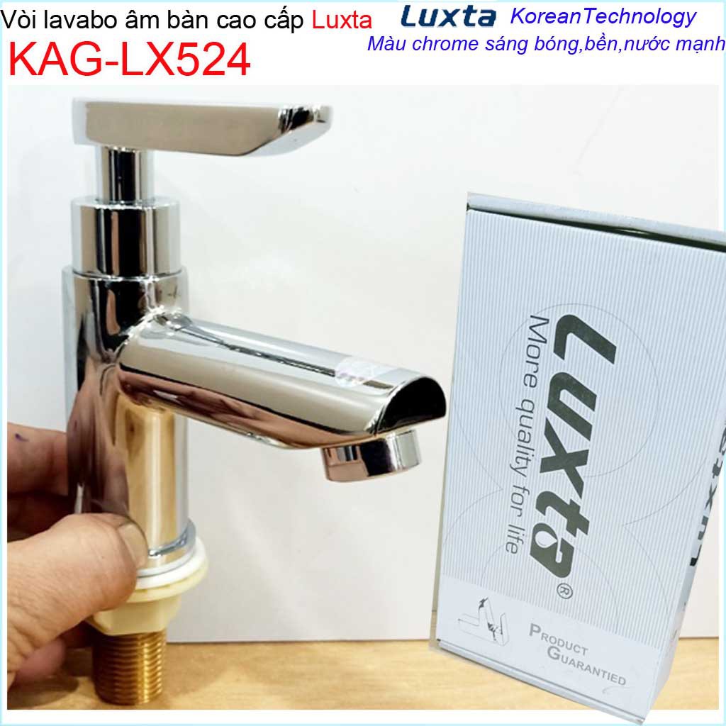 Vòi lavabo lạnh Luxta KAG-LX524 tay gạt, vòi rửa mặt thân tròn nước mạnh thiết kế tinh tuyệt đẹp