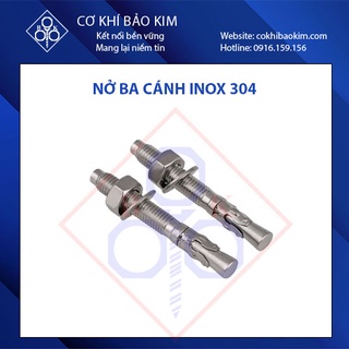 Nở ba cánh inox 304,nở bê tông inox 304,nở cánh inox 304,nở 304