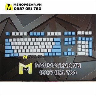 Keycap cho bàn phím cơ Corsair màu Xanh Xám thick pbt doubleshot xuyên led oem profile 108 keys