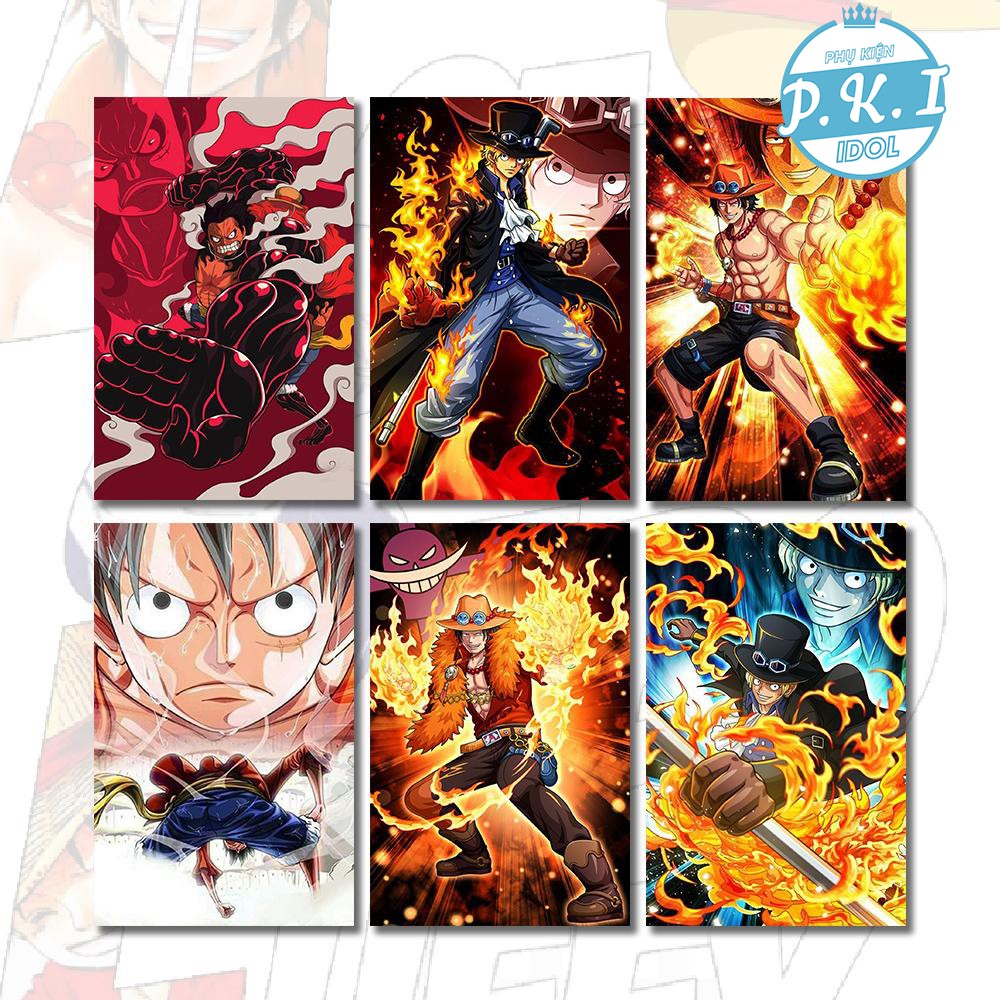 COMBO BỘ ẢNH LUFFY X ACE X SABO - QUÀ TẶNG ANIME