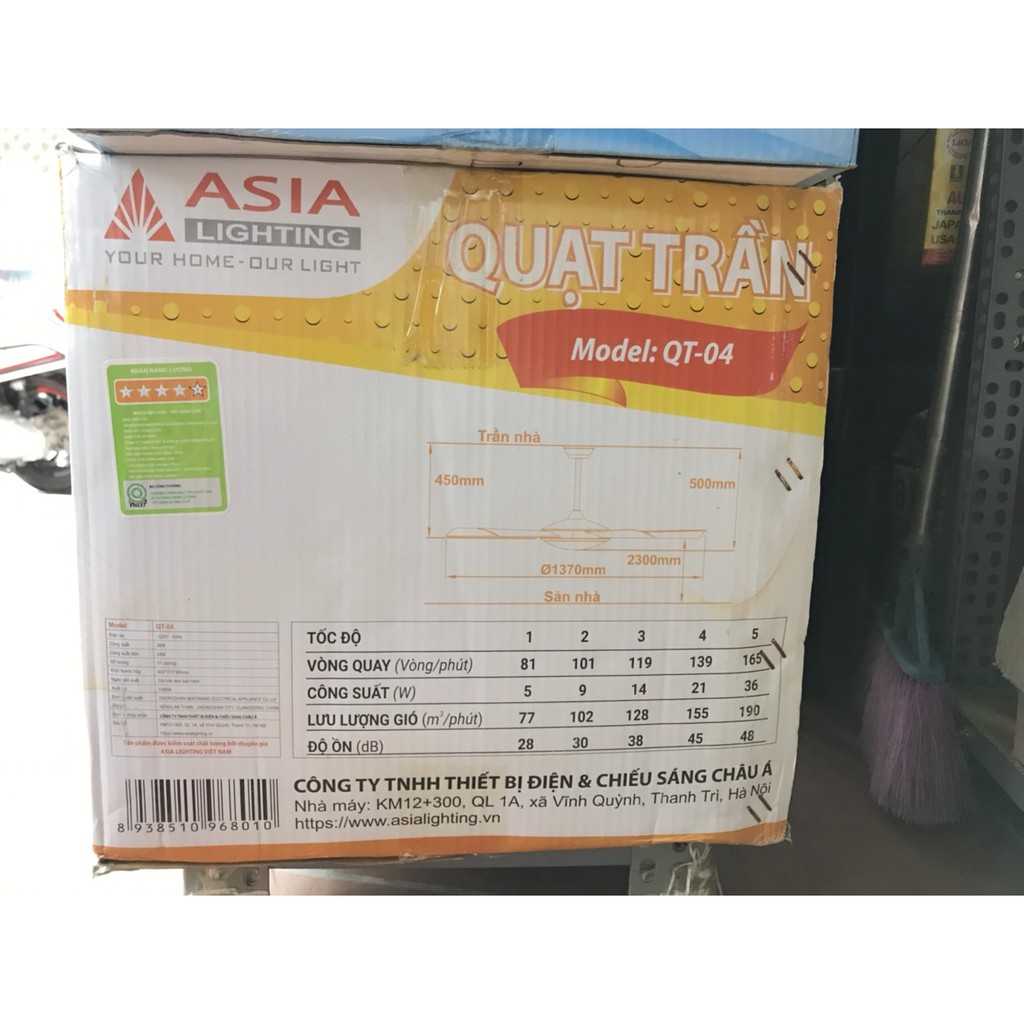 [Cam kết hàng chính hãng] Quạt trần đèn cao cấp QT04- ASIA