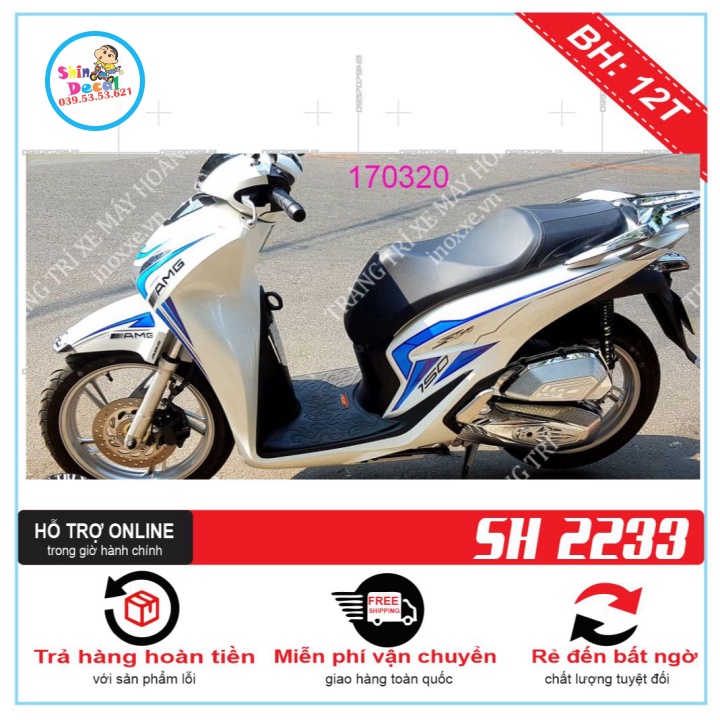 TEM XE SH 2020 AMG TRẮNG XANH -- SHIN DECAL 2