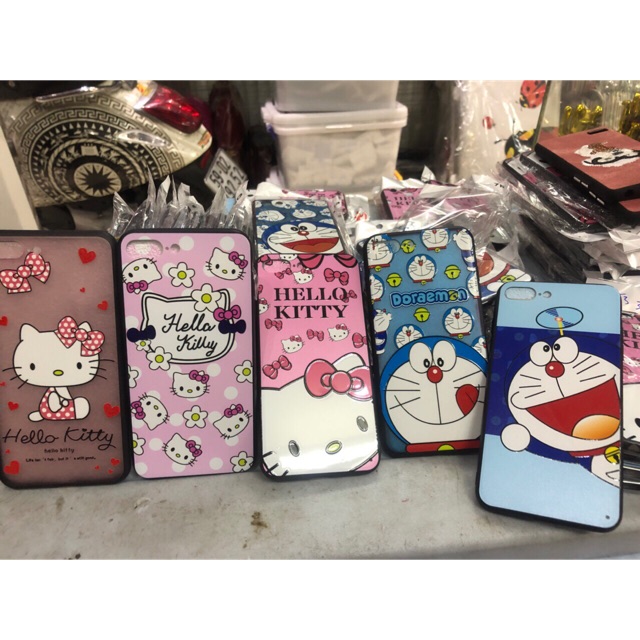 Ốp lưng iPhone 7 plus, 8plus kitty doremon bóng
