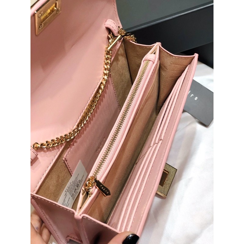 Túi Clutch da vân croco fullbox size 20 kèm gương nhỏ