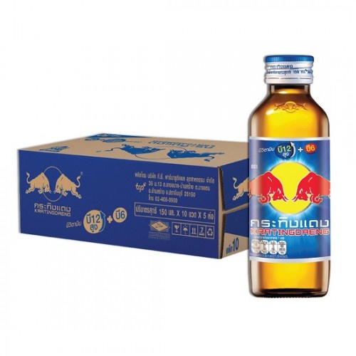 Nguyên 1 Thùng 50 Chai Bò Húc RedBull Thái Lan Chai Thủy Tinh(Bò Cụng Thái)