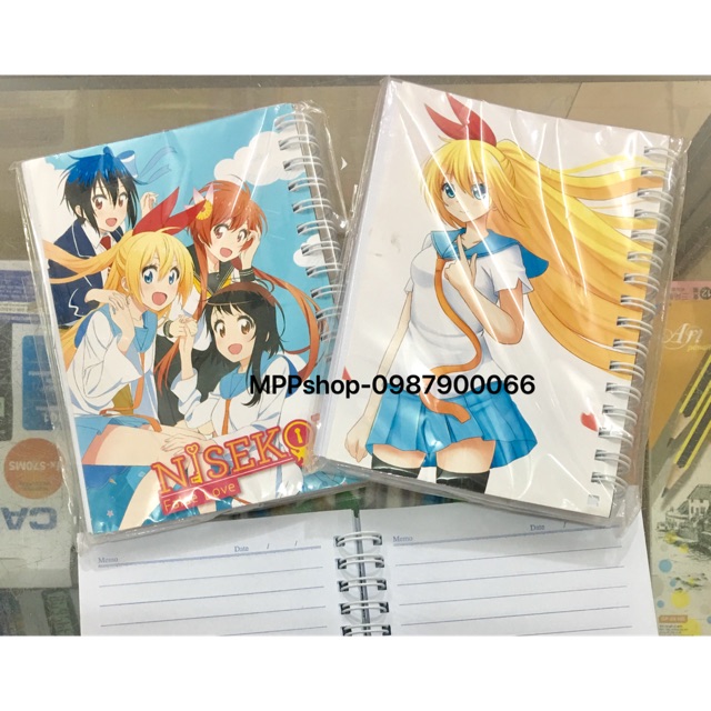 Sổ nisekoi gây lò xo 200 trang khổ 10x15cm