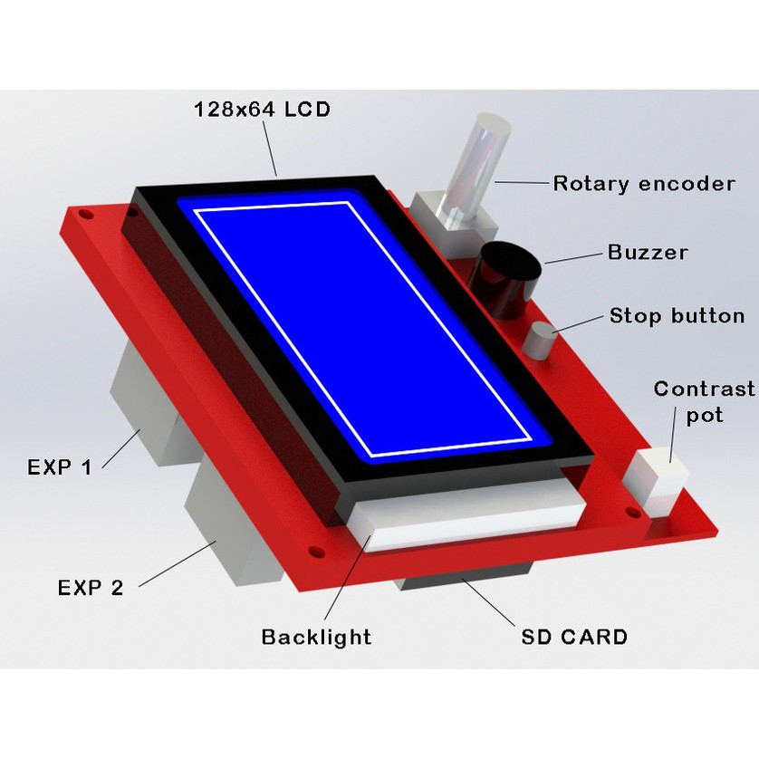 Màn hình điều khiển máy in 3d LCD 12864 - 3d printer controller LCD12864