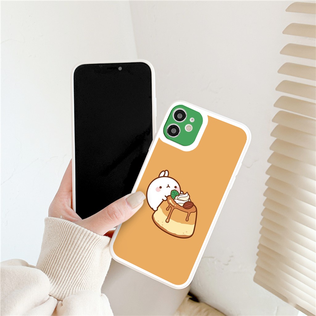Ốp iphone - Ốp lưng iphone cạnh vuông viền camera Thỏ bánh ngọt dành cho ip 6 đến 14promax - ng176