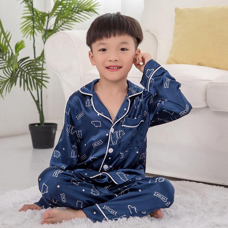Bộ quần áo Pajamas tay dài họa tiết động vật dễ thương dành cho bé