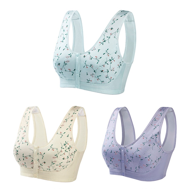 Áo Ngực Cotton Cài Nút Phía Trước Thoải Mái Thời Trang Cho Phụ Nữ Trung Niên