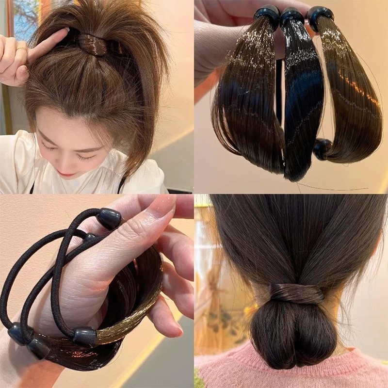 1 Dây Cột Tóc Đuôi Ngựa Co Giãn Dạng Thẳng Sáng Tạo Dễ Thương Cho Nữ