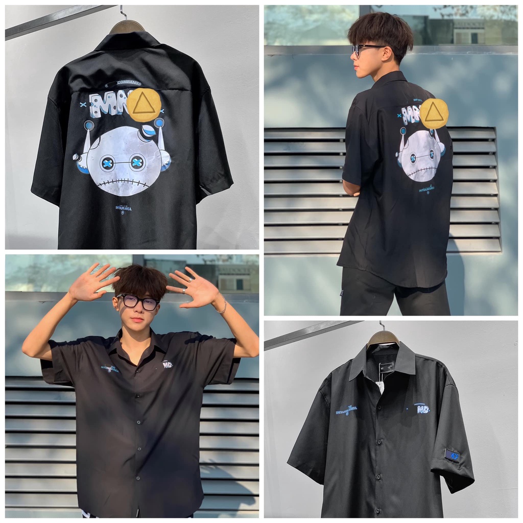 Áo Sơmi Nam Nữ ROBOT IN LỤA | Sơ Mi Lụa Mềm CNK 100% | FORM UNISEX