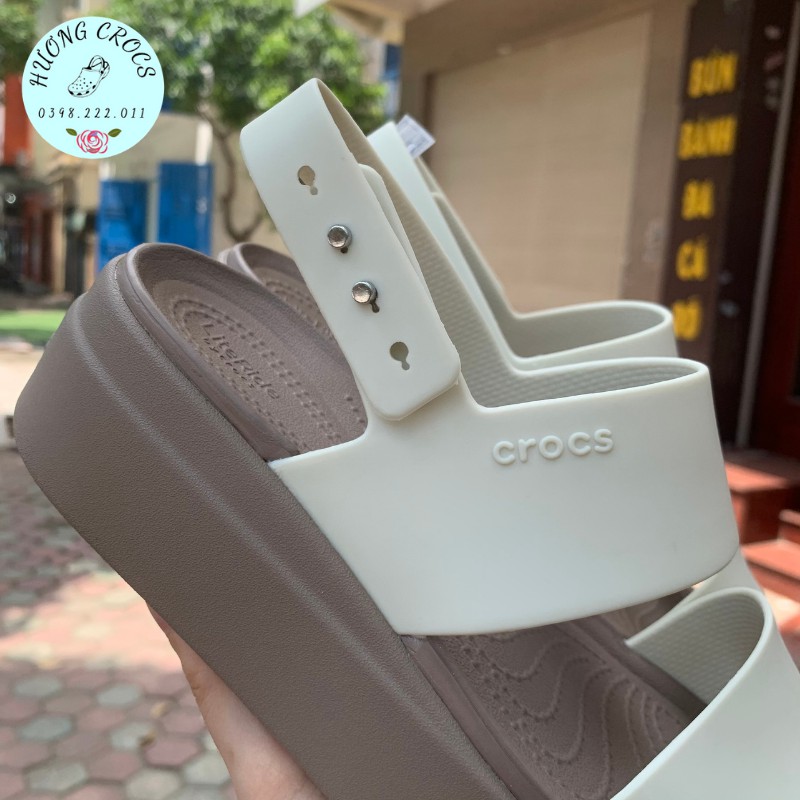 Sandal Cross Brooklyn đế cao 5cm (màu trắng)