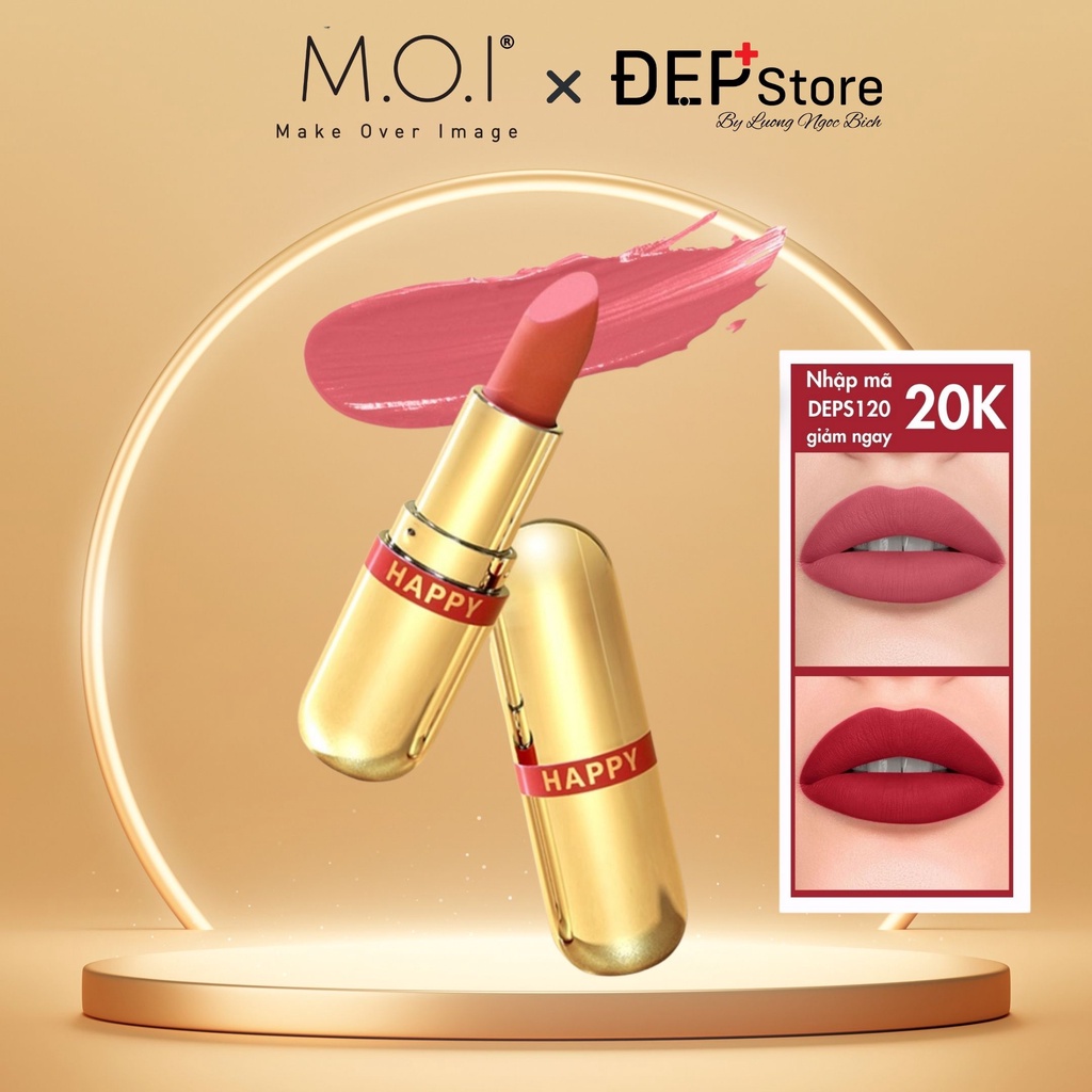 Son Môi Mini - Set 2 Thỏi - MOI Cosmetics Hồ Ngọc Hà - Golden Gift