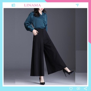 Quần ống rộng lưng cao vải mềm LN02
