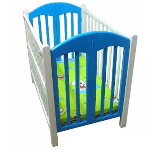 Giường cũi XĐ màu trắng xanh 110 x 70 x 90 cm