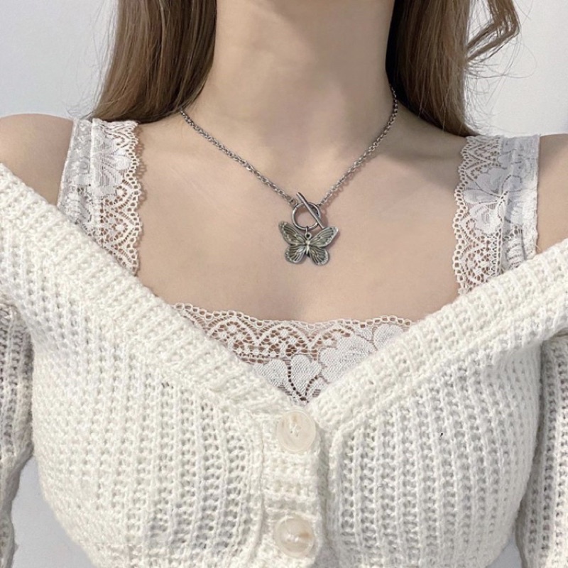 dây chuyền vòng cổ thiết kế khoá OT thông minh dạng xích phong cách Hàn Quốc