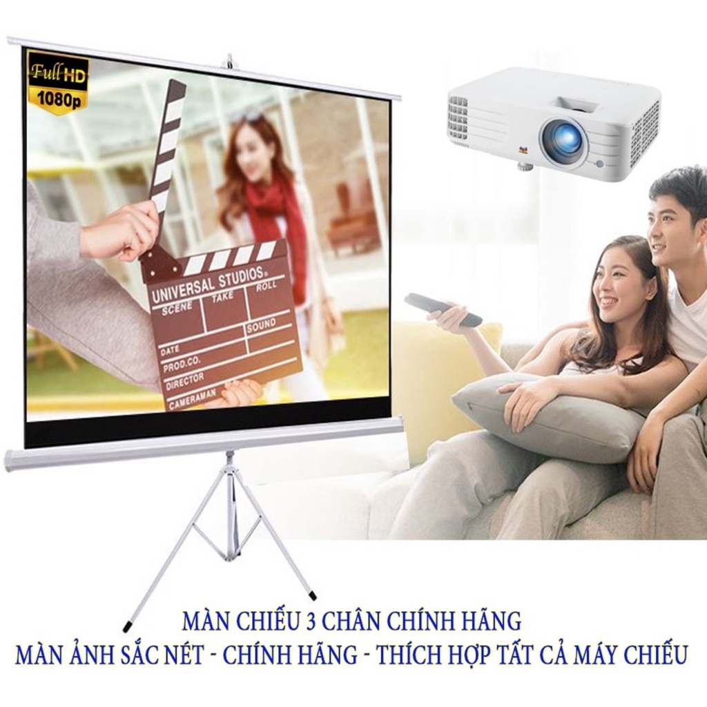 Màn Chiếu 3 Chân 100inch - 1m78 x 1m78. Màn chiếu chất lượng cao, hình ảnh chiếu sắc nét, khung chân chắc chắn