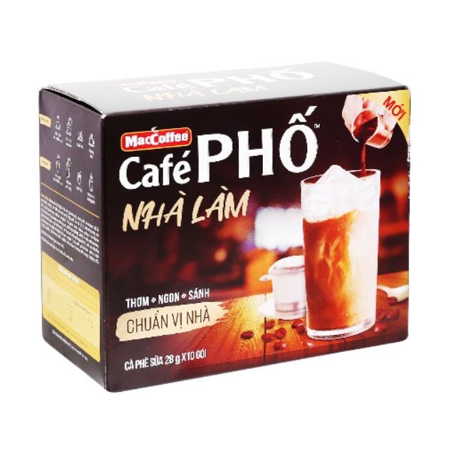  Combo 2 hộp Cafe phố cafe nhà làm cafe sữa hộp 10 gói × 28g