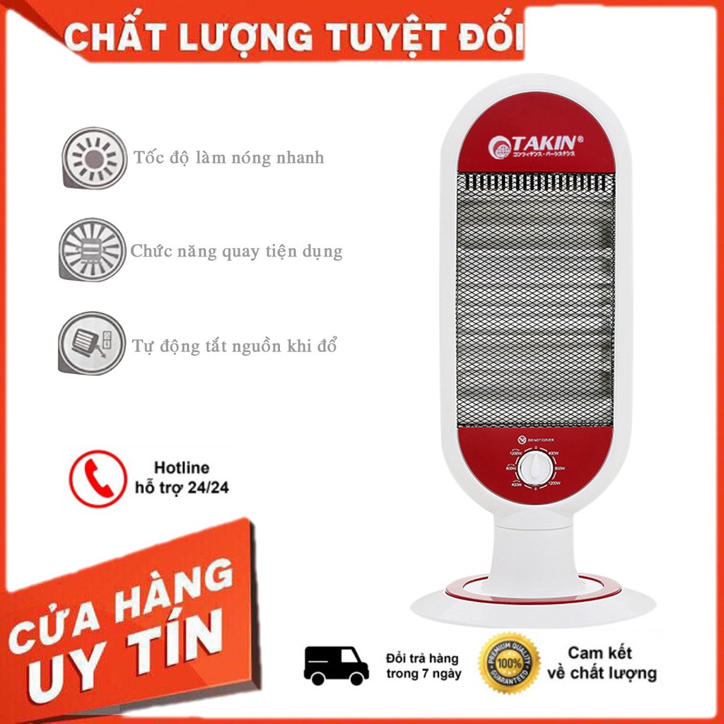 Máy sưởi ấm Hồng Ngoại Takin 3 Bóng, Thiết kế chắc chắn, Làm Nóng Nhanh, Tính Năng tự ngắt khi đổ, BH 12 Tháng