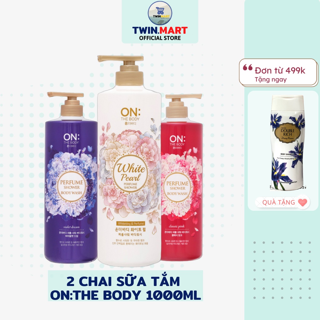 COMBO 2 CHAI 1000ml Sữa tắm hương nước hoa On: The Body - Classic Pink - Violet dream - White Pearl